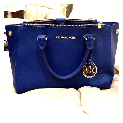 baby blue michael kors handbag|Michael Kors cobalt blue handbag.